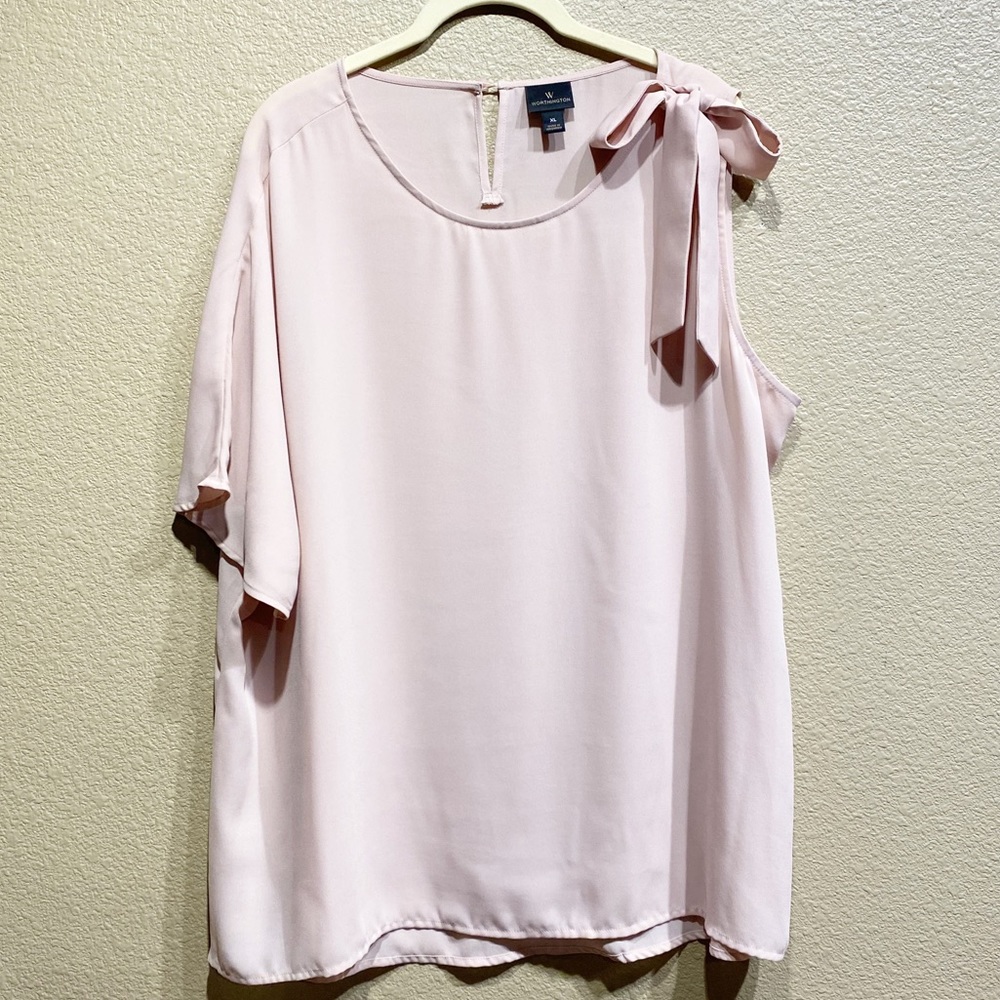 Worthington Blush One Sleeve Blouse Size XL